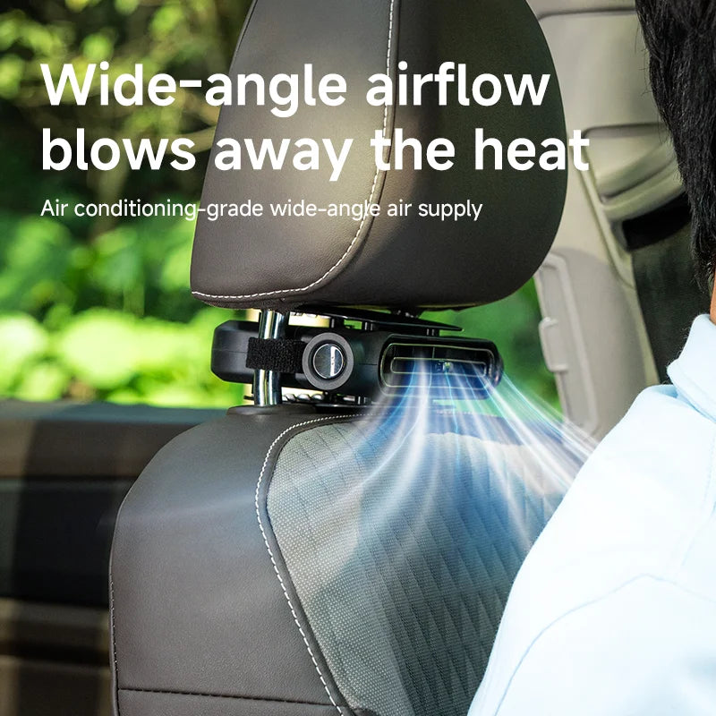 USB Car Seat Cooling Fan 3 Speed Settings Adjustable Automotive Front and Rear Seat Fan for All Cars Jeep Van Truck