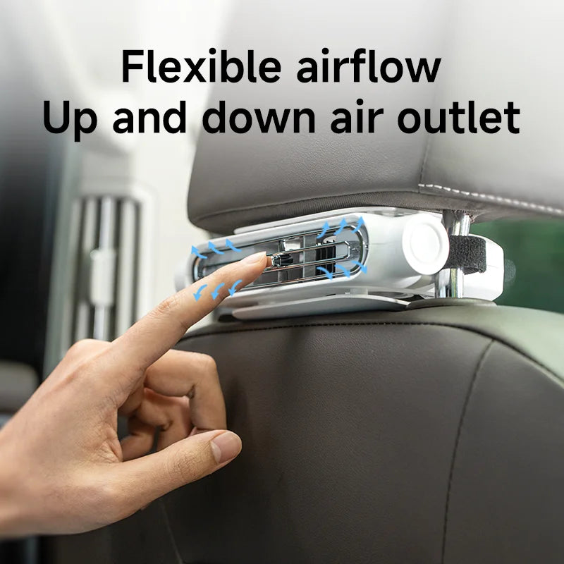 USB Car Seat Cooling Fan 3 Speed Settings Adjustable Automotive Front and Rear Seat Fan for All Cars Jeep Van Truck